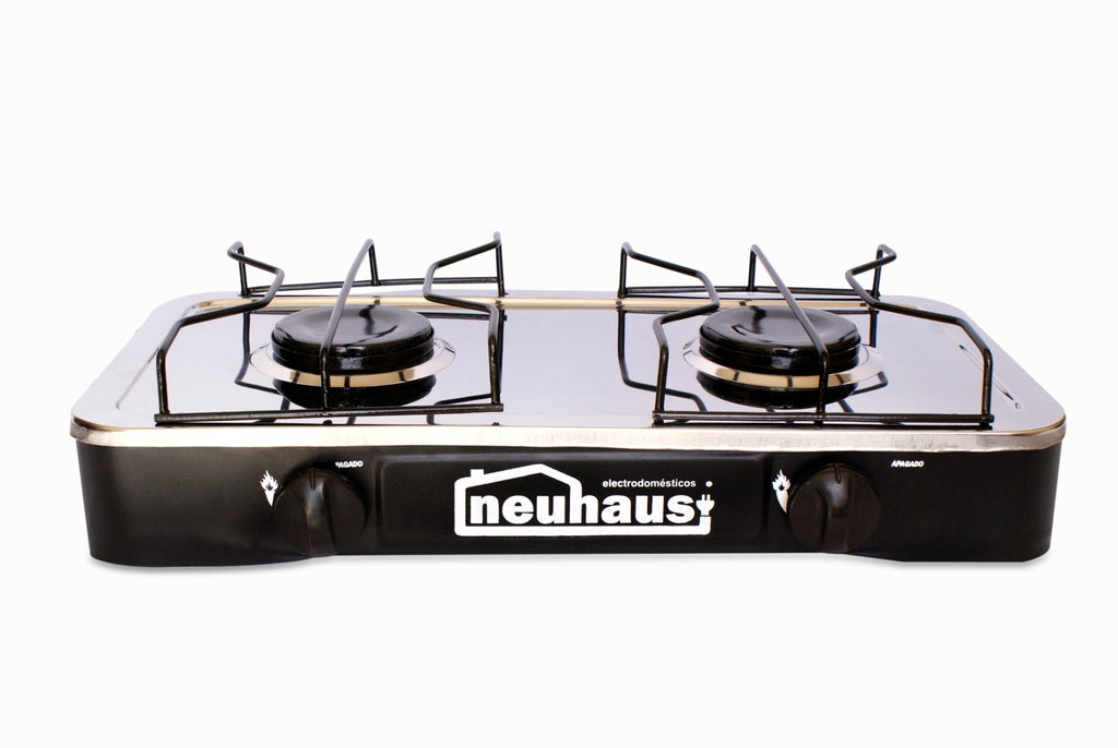 Estufa de mesa de 2 Quemadores Acero Inoxidable NEUHAUS