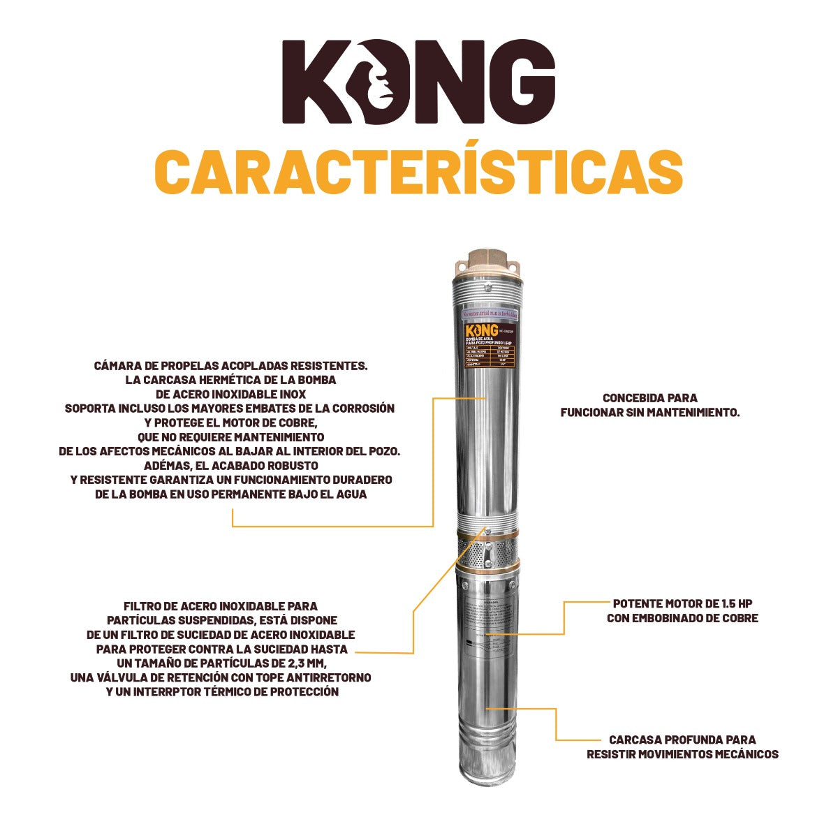 Bomba Tipo Bala 1.5 HP K0-BA212P Kong