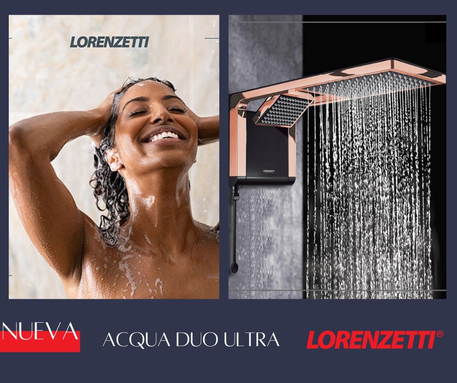 Regadera Eléctrica 220V Acqua Duo Ultra Rose Gold Lorenzetti