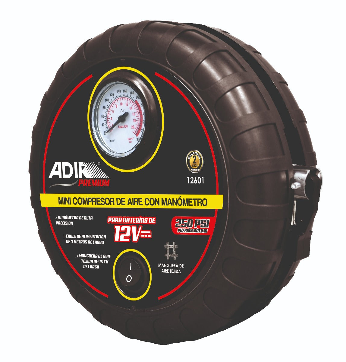 Mini Compresor de Aire con Manómetro 12601 Adir