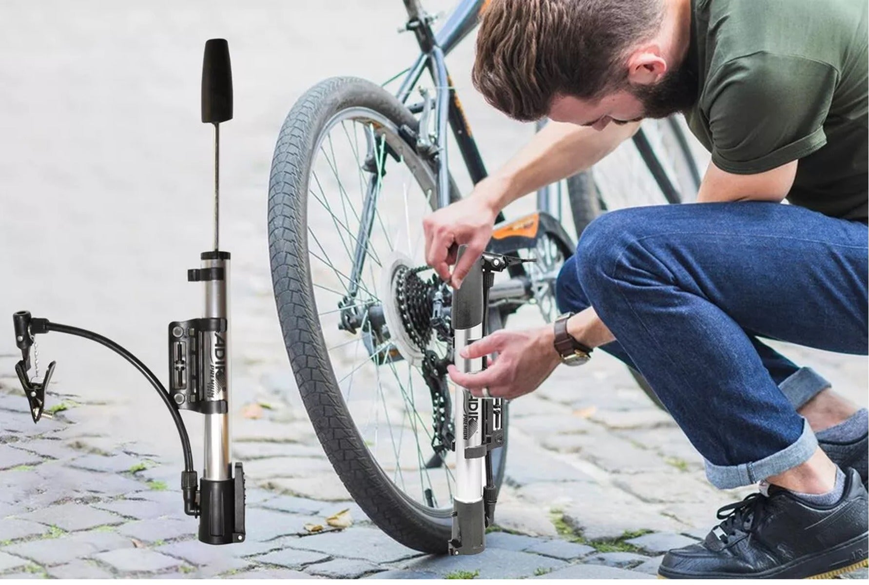 Mini Bomba De Aire Manual Para Bicicleta 12622 Adir