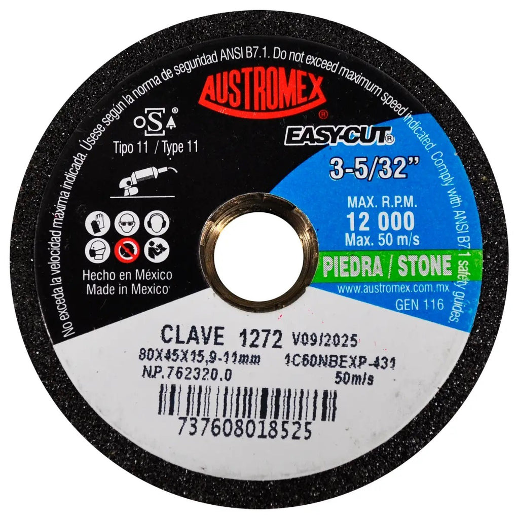 Copa Mini Desbaste Piedra G60 3-5/32" x 1-3/4" x 5/8"-11H 1272 Austromex