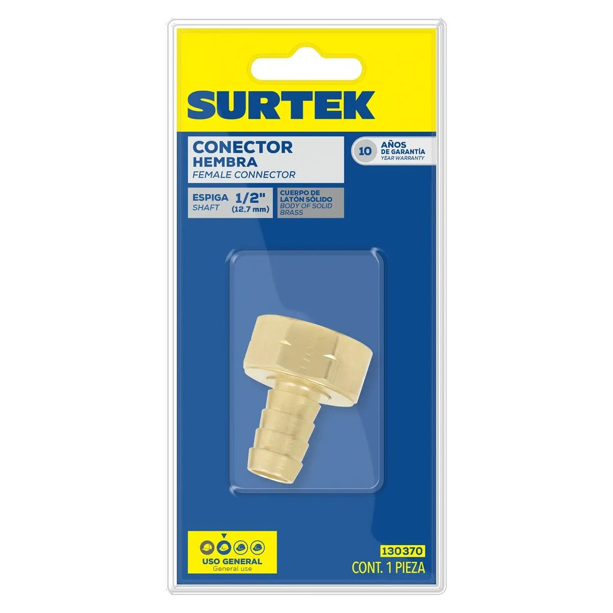 Conexión Para Manguera 1/2" Hembra 130370 Surtek