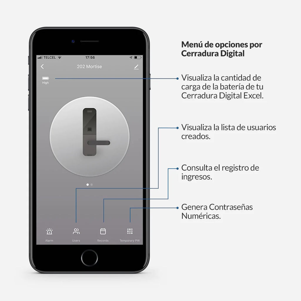 Cerradura WiFi con Huella Digital (Mortise) 202 Excel
