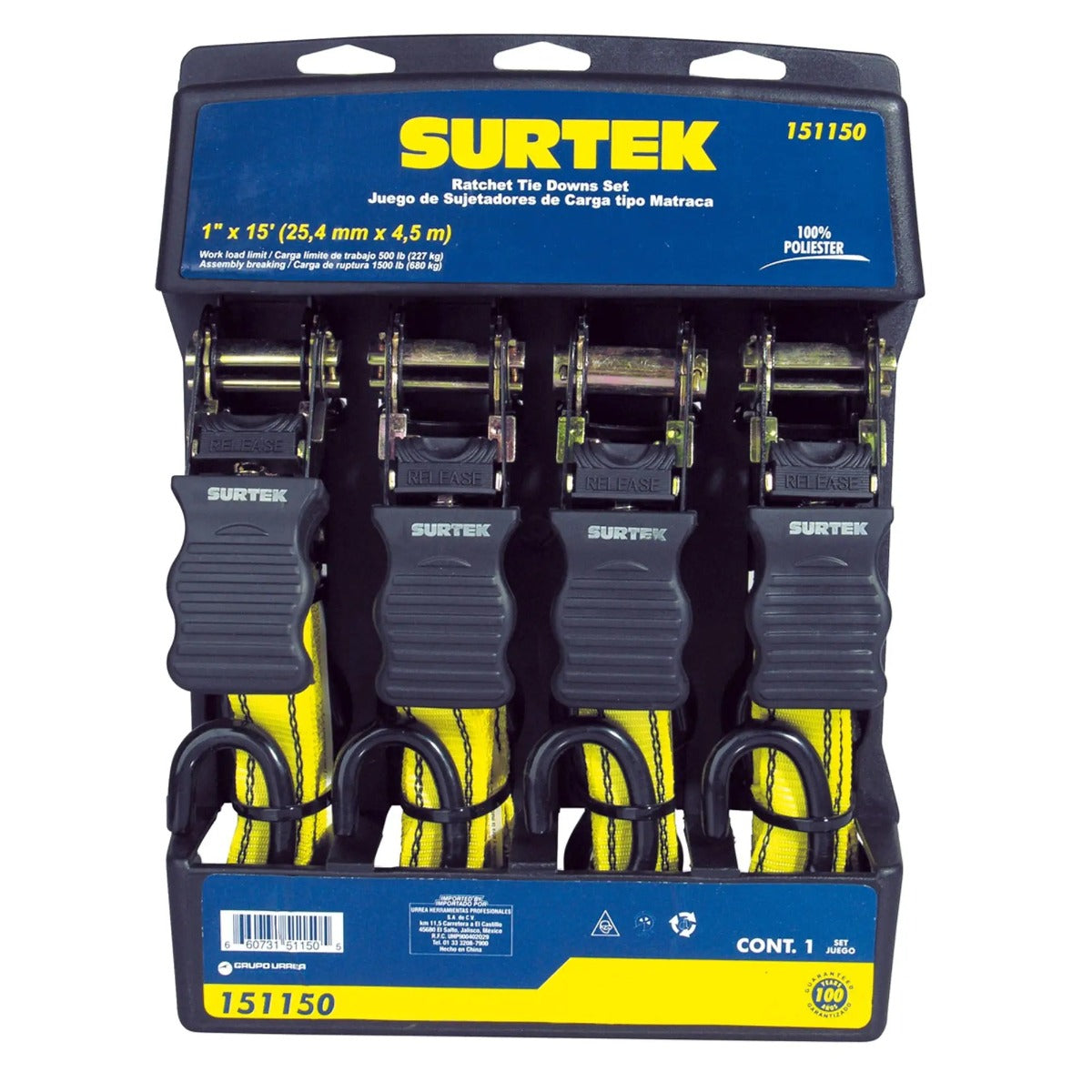 Juego de sujetadores tipo matraca 4Pz 151150 Surtek