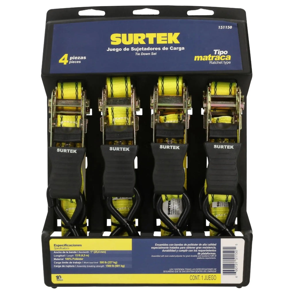 Juego de sujetadores tipo matraca 4Pz 151150 Surtek