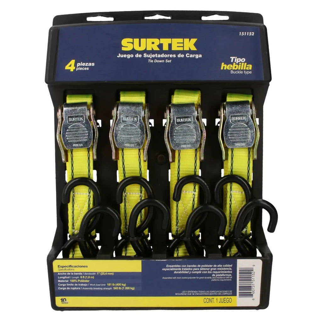 Juego de Sujetadores Tipo Hebilla, 4 Pz 151152 Surtek