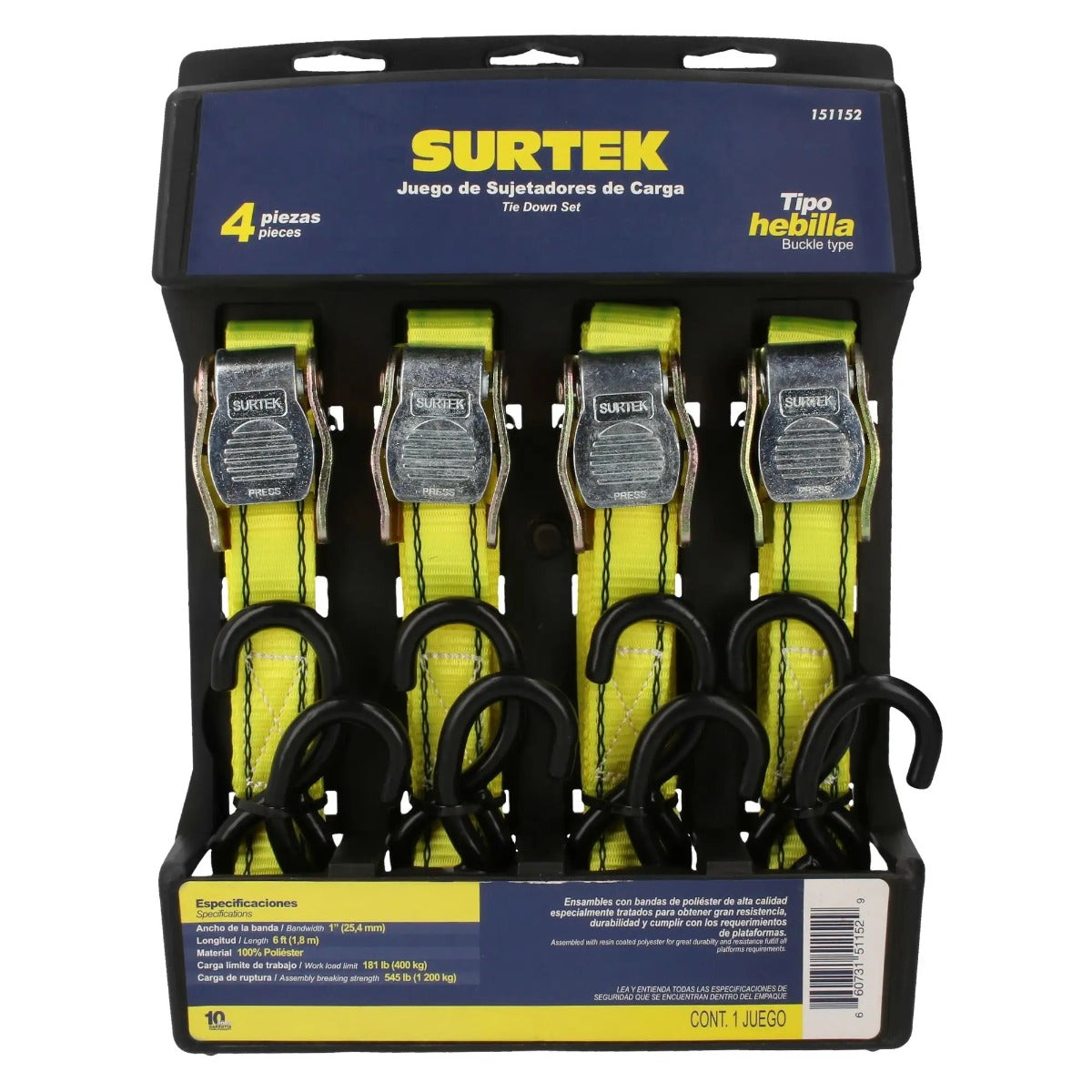 Juego de Sujetadores Tipo Hebilla, 4 Pz 151152 Surtek