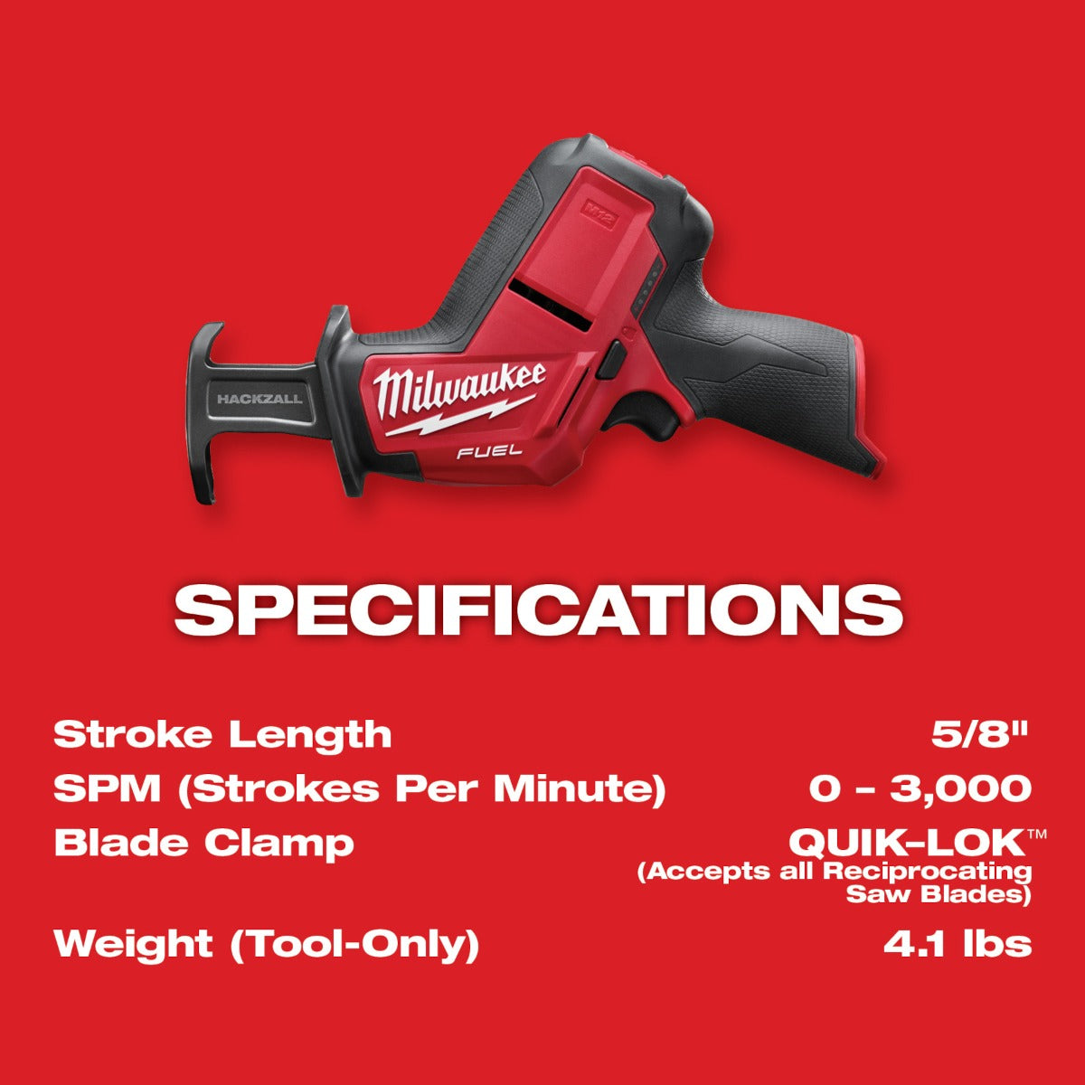 Sierra Sable Reciproca M12 FUEL™ HACKZALL® 2520-21XC Milwaukee