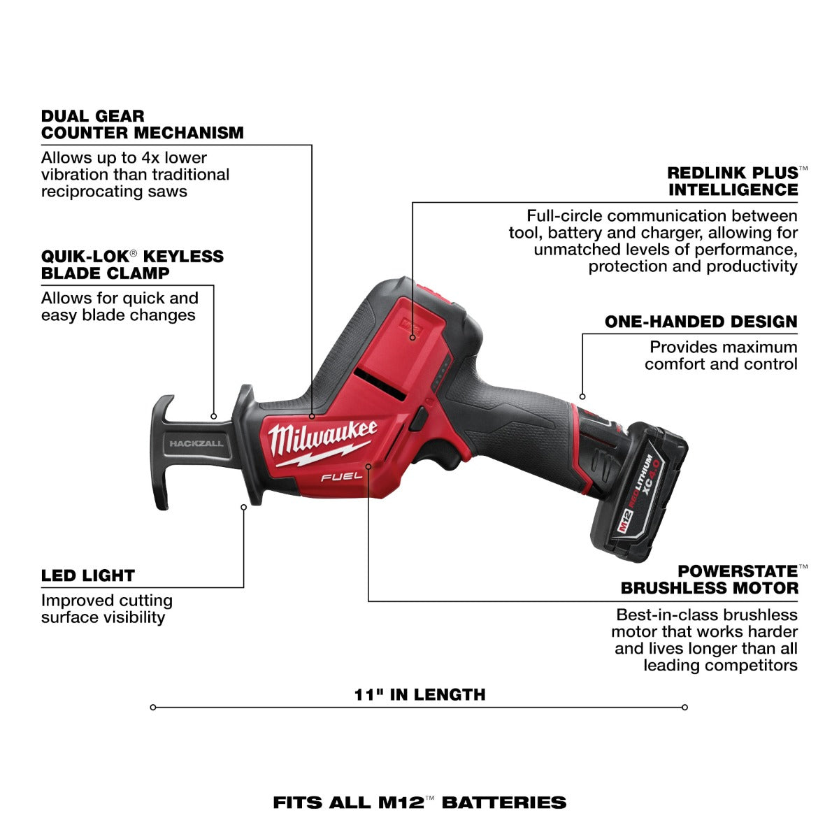 Sierra Sable Reciproca M12 FUEL™ HACKZALL® 2520-21XC Milwaukee