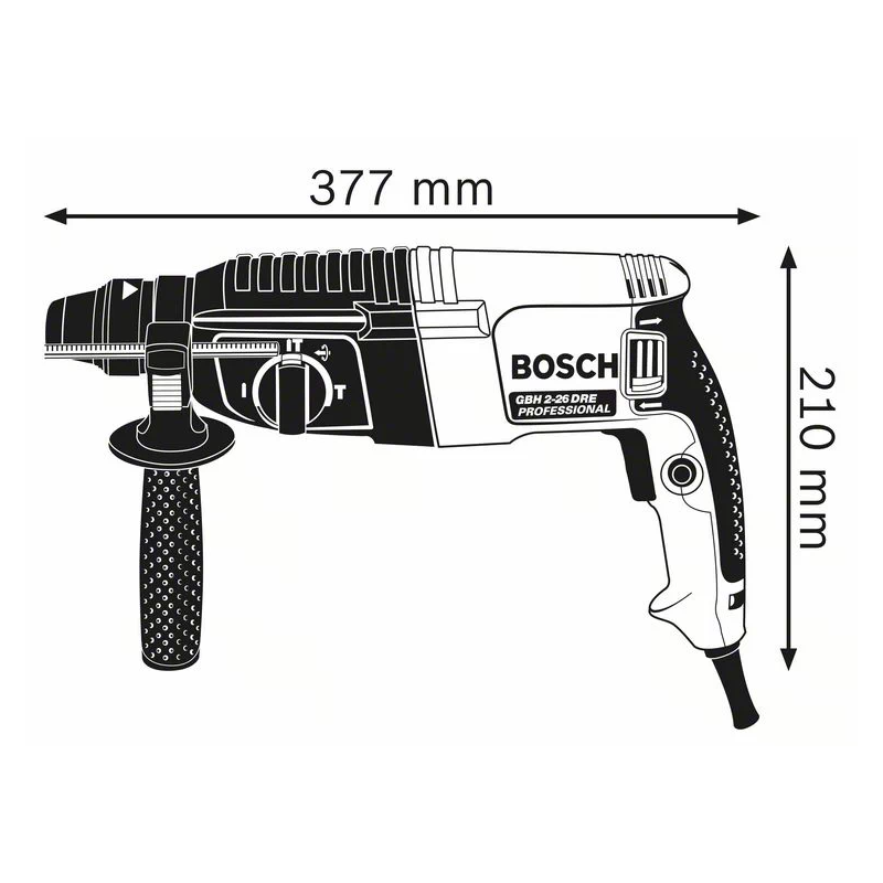 Martillo Perforador Demoledor 800W 3 J Heavy Duty GBH 2-26 DRE 11253.7 Bosch