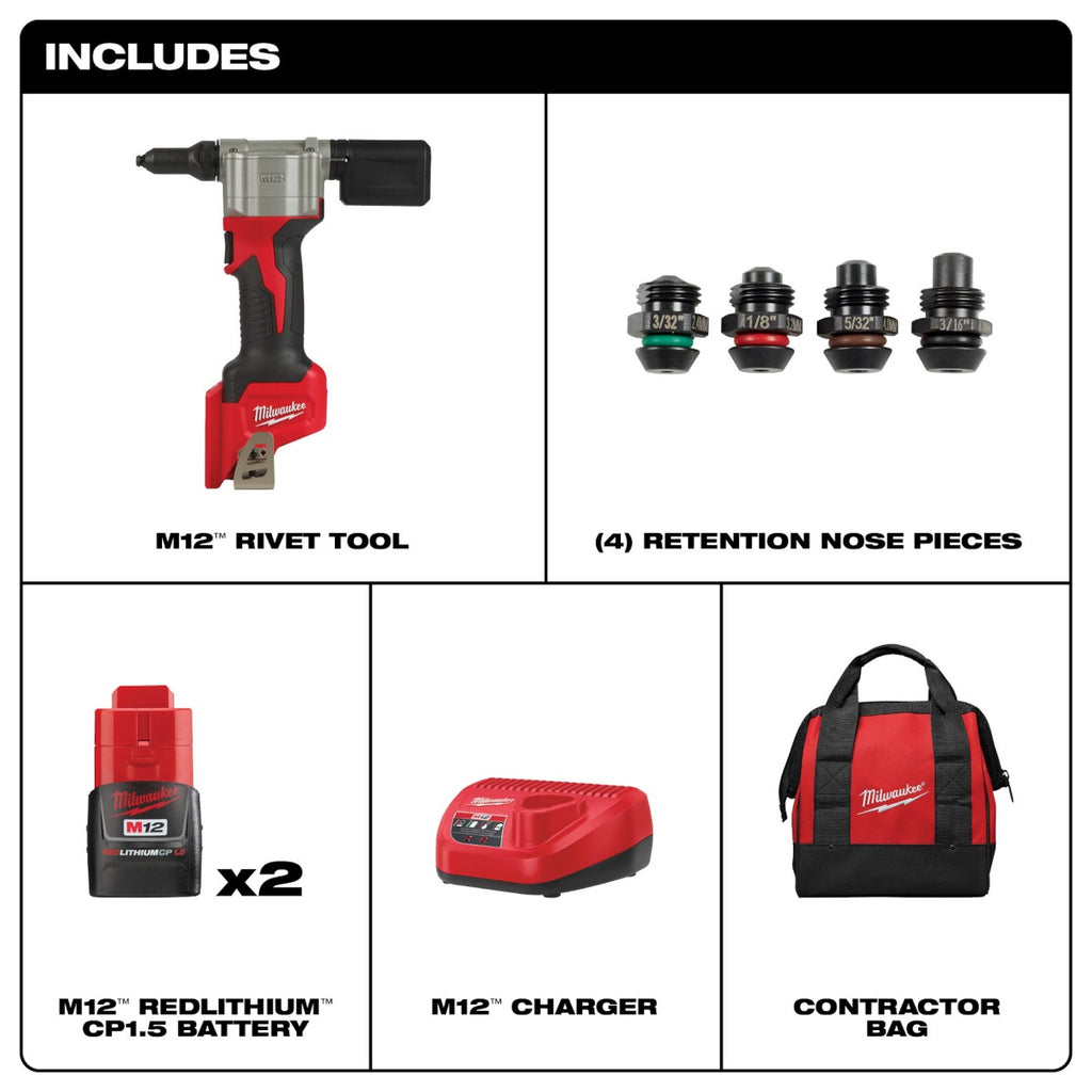 Remachadora M12™ 2550-22 Milwaukee