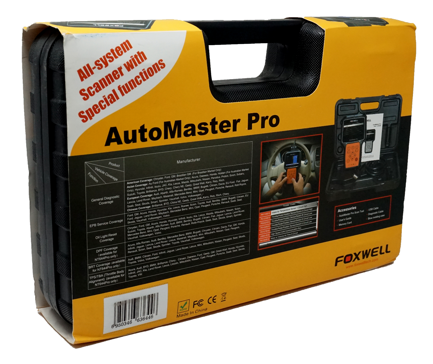 Escaner de motor Obd Bcm Hvac cuerpo de aceleracion Nt680pro Foxwell