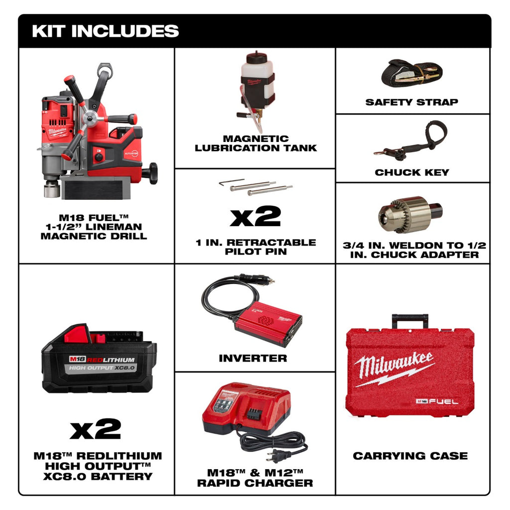 Taladro Magnético M18 FUEL™ De 1-1/2" 2788-22HD Milwaukee