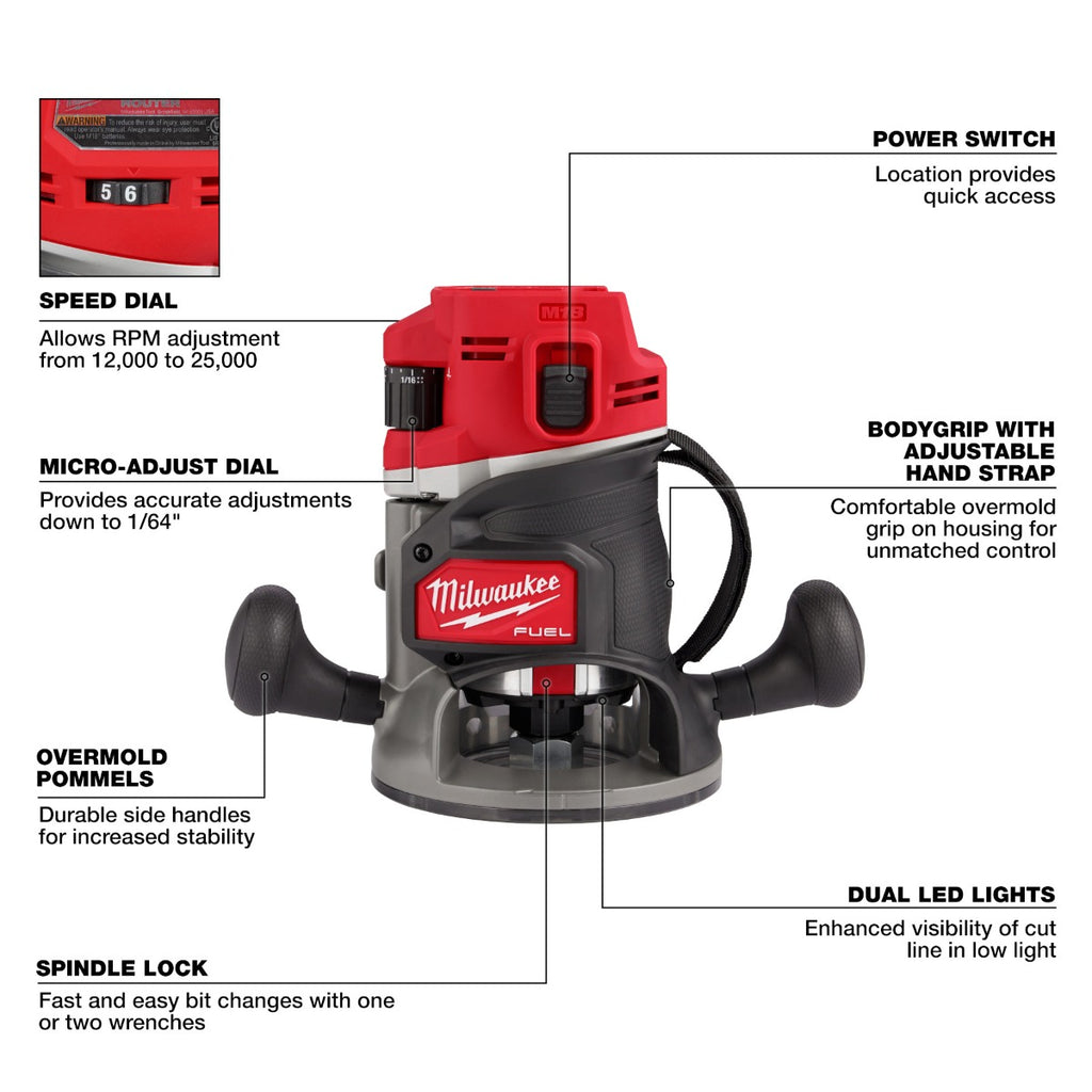 Router M18 FUEL™ 1/2" 2838-20 Milwaukee