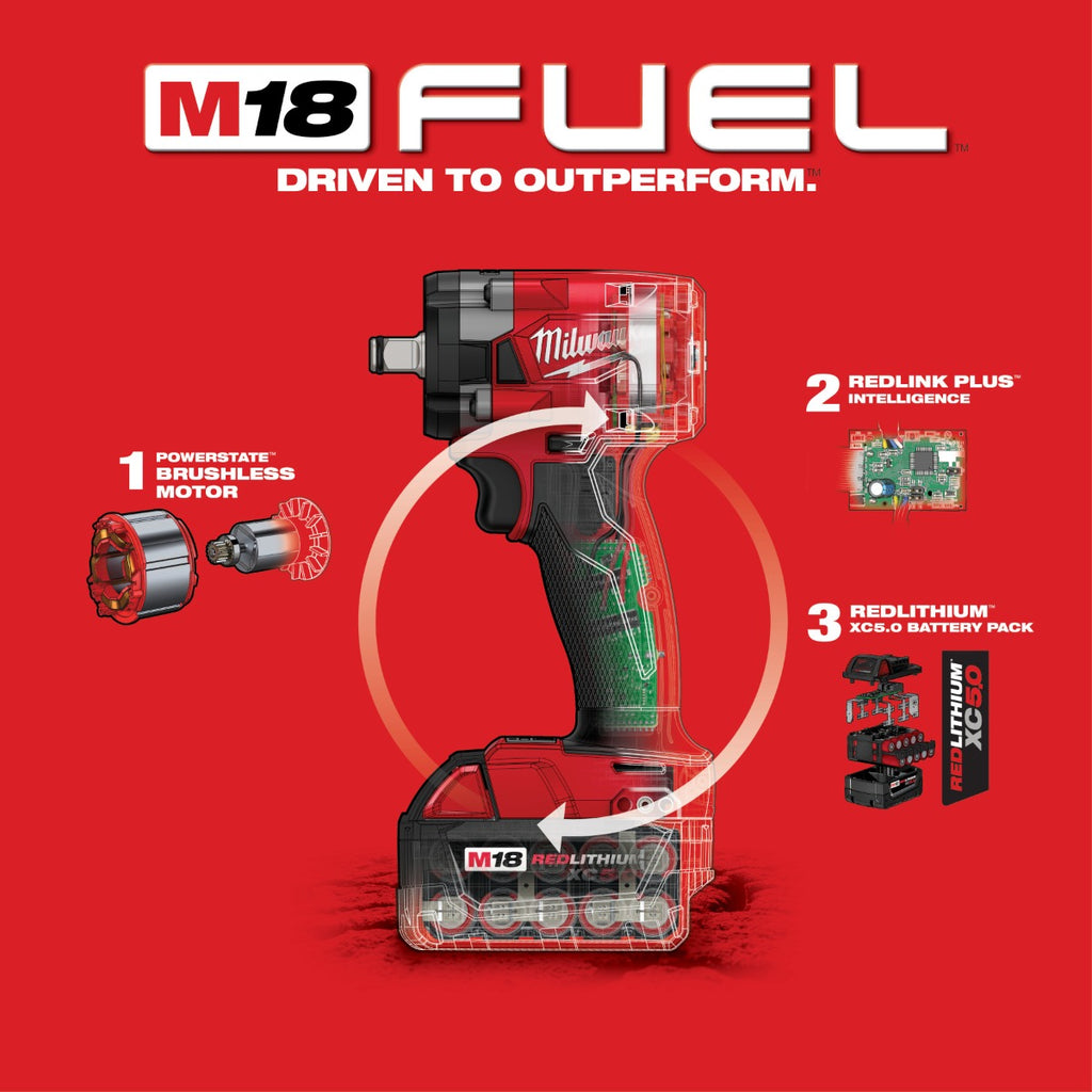 Llave de Impacto M18 FUEL™ 1/2" 2855-22 Milwaukee