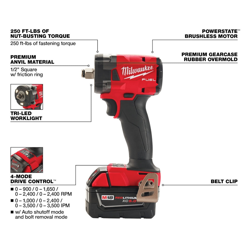 Llave de Impacto M18 FUEL™ 1/2" 2855-22 Milwaukee