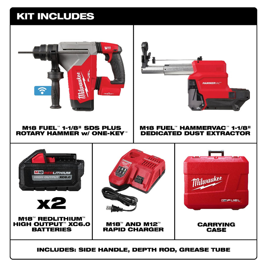 Martillo Rotativo M18 FUEL™ SDS Plus de 1-1/8" 2915-22DE Milwaukee