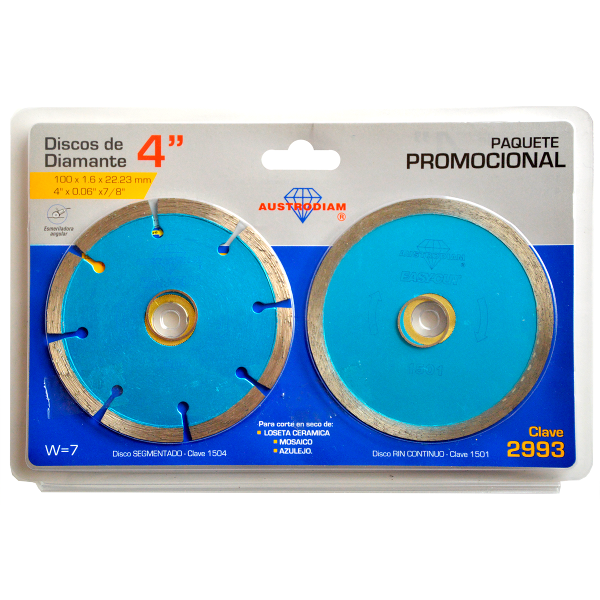 Juego Discos de Diamante 4” 2993 Austromex
