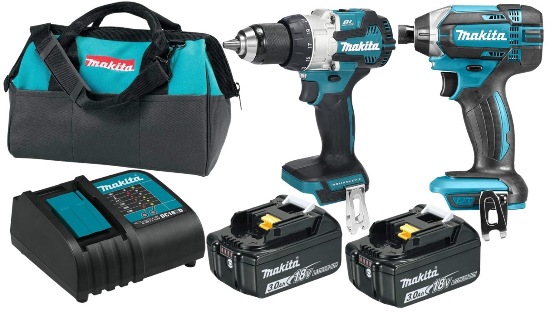 Combo Rotomartillo y Atornillador 18V 2+2+1 Makita