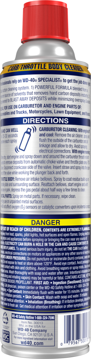Limpiador Specialist Carb/Throttle Body Cleaner 13.5 OZ WD-40