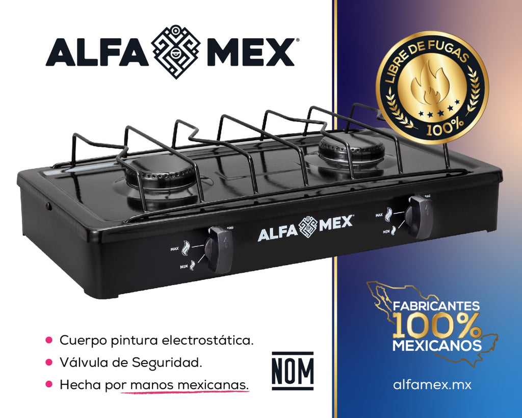 Estufa de mesa de 2 Quemadores ALFA
