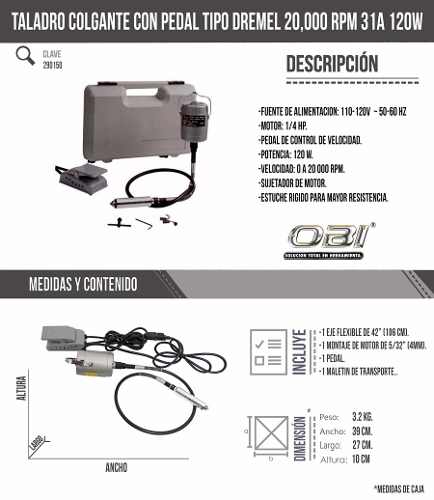 Taladro Colgante con Pedal 290150 OBI
