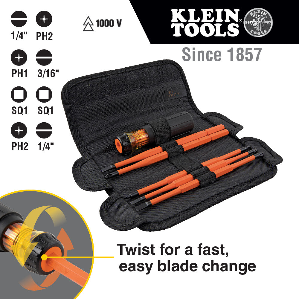 Juego de desarmadores intercambiables con aislamiento 8 en 1 32288 Klein Tools