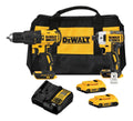 Combo Taladro percutor 1/2" + Atornillador de impacto 1/4" Brushless 20V DCK223D2 DeWalt