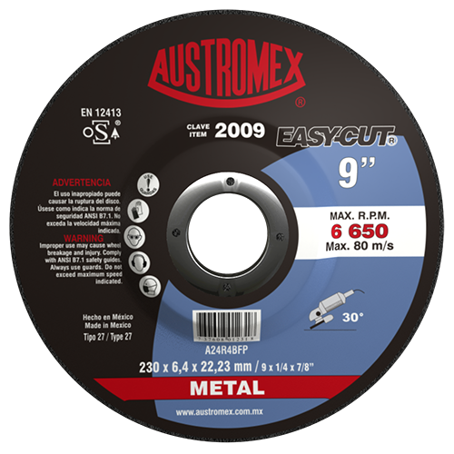 Disco para desbaste de metal 9 Pulg 2009 Austromex