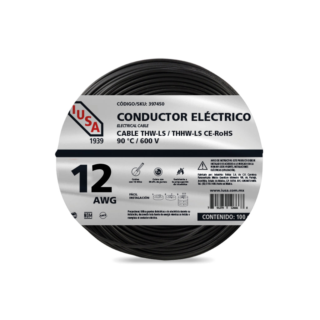 Cable Eléctrico THW #12 100m Iusa