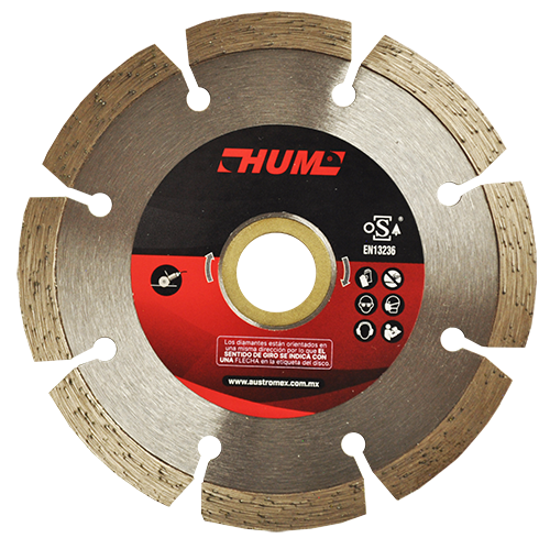Disco de diamante segmentado HUM 4 Pulg 2552 Austromex