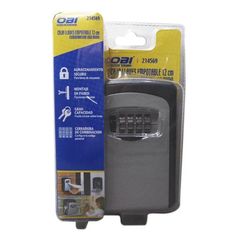 Caja de llaves empotrable 12 Cm con vombinacion uso rudo 214569 Obi