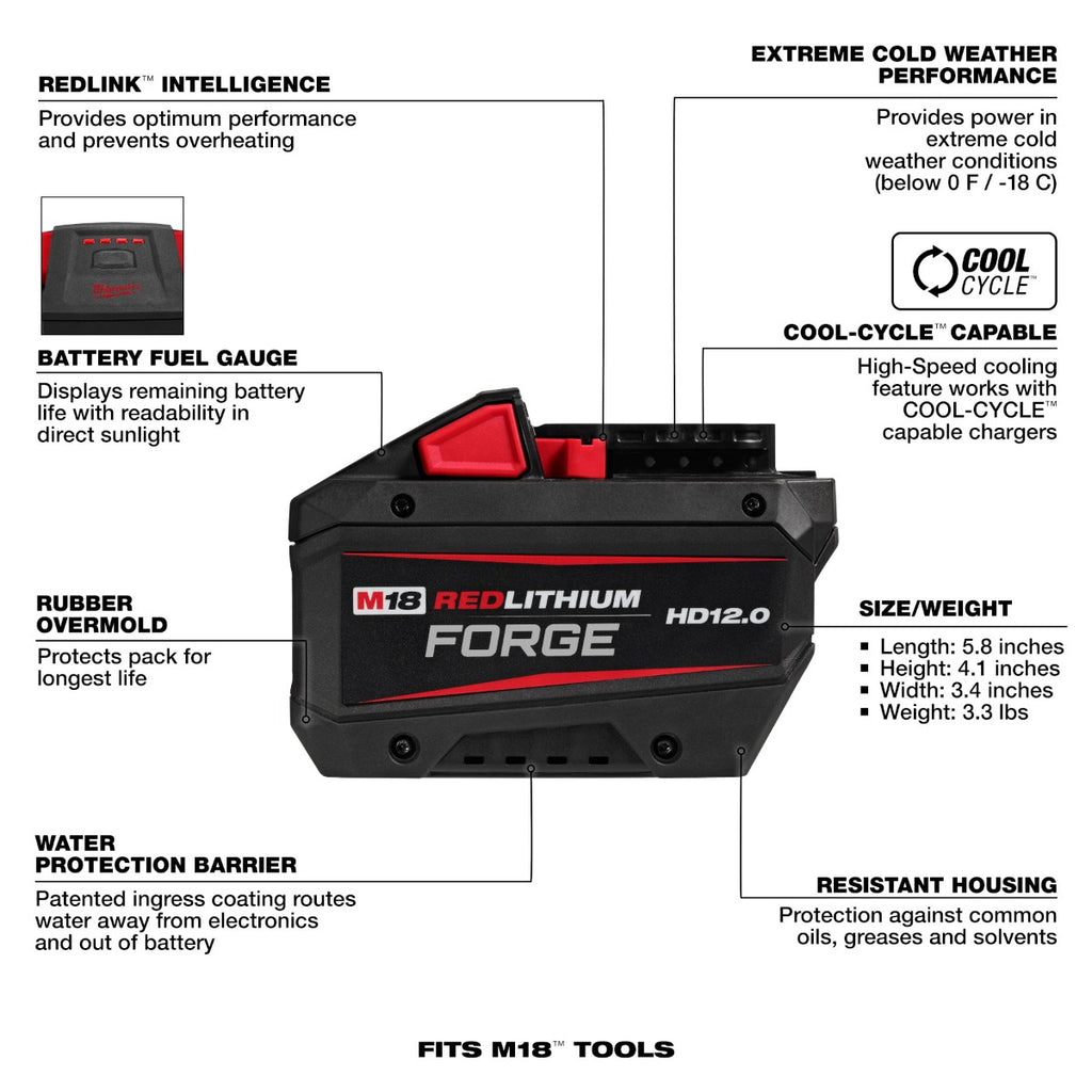 Batería M18™ REDLITHIUM™ FORGE™ HD12.0 48-11-1813 Milwaukee