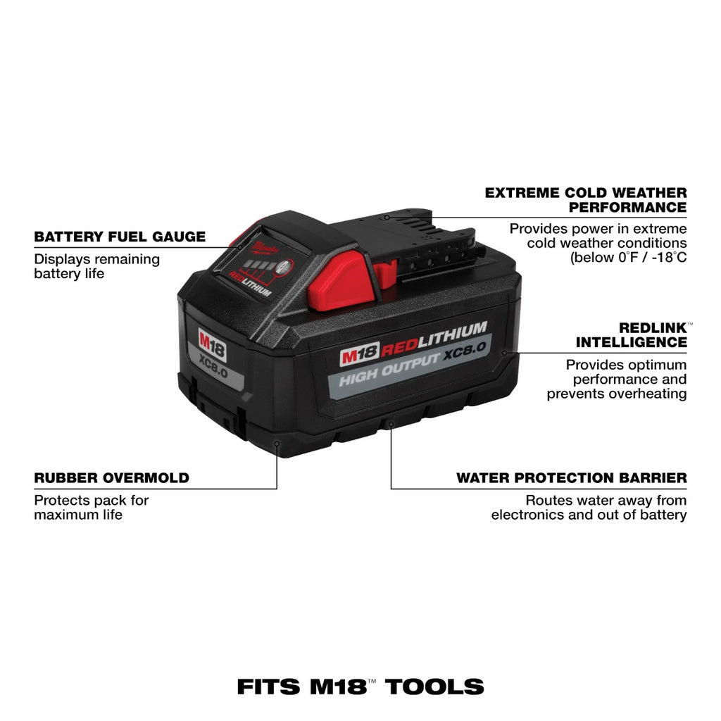 Batería M18™ REDLITHIUM™ HIGH OUTPUT™ XC8.0 48-11-1880 Milwaukee