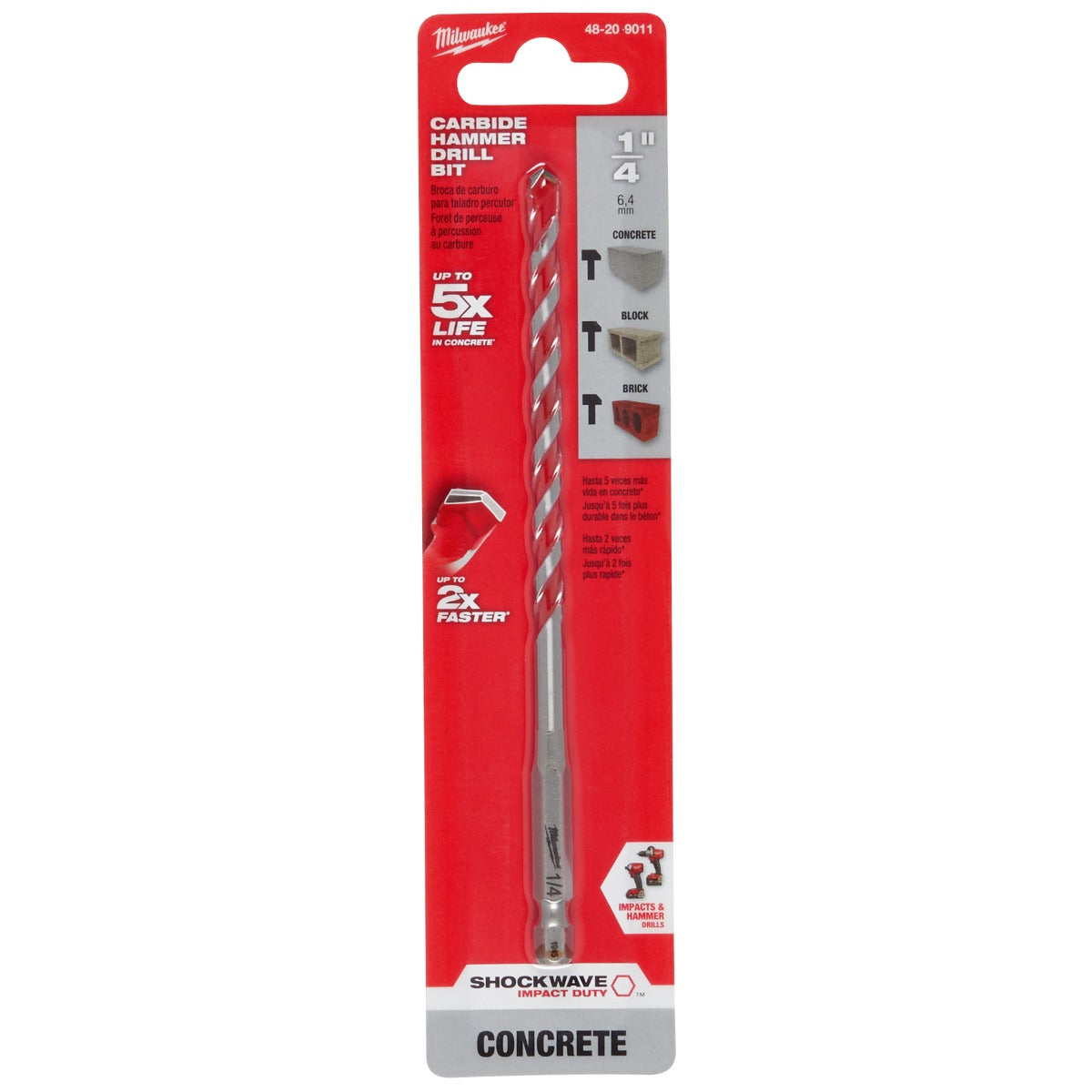 Broca de Concreto 1/4" X 6” 48-20-9011 Milwaukee