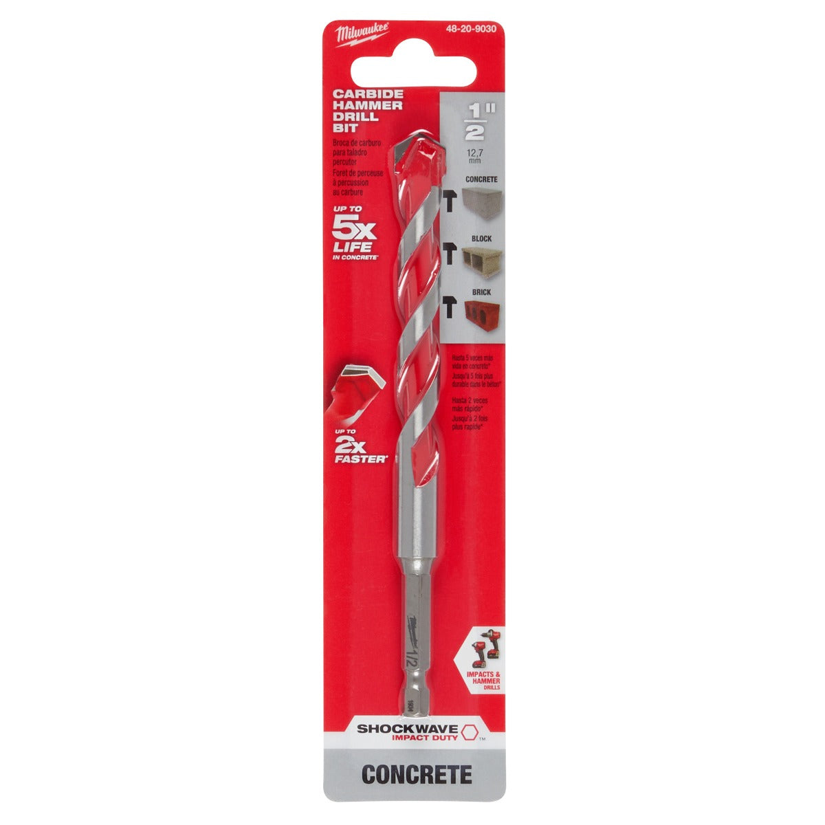 Broca de Concreto 1/2" X 6” 48-20-9030 Milwaukee