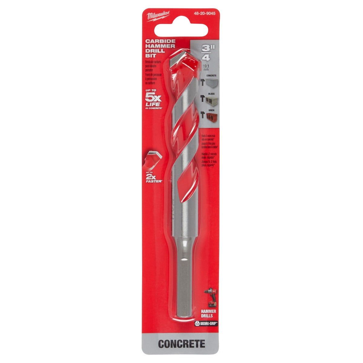 Broca de Concreto 3/4" X 6” 48-20-9045 Milwaukee