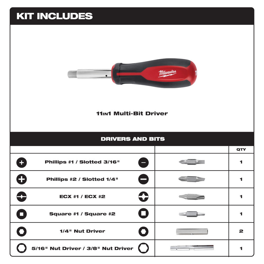 Desarmador de roscar multipunta 11 en 1 48-22-2760 Milwaukee