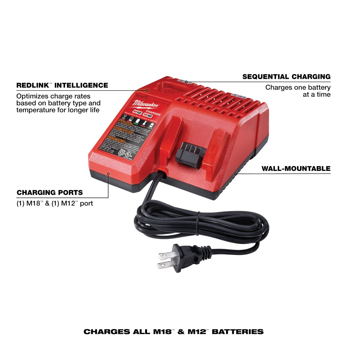 Cargador de batería M18™ y M12™ 48-59-1812 Milwaukee