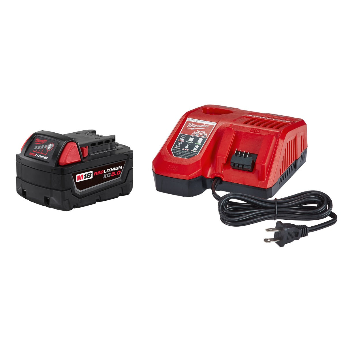 Juego batería y cargador M18™ REDLITHIUM™ XC5.0  48-59-1850 Milwaukee