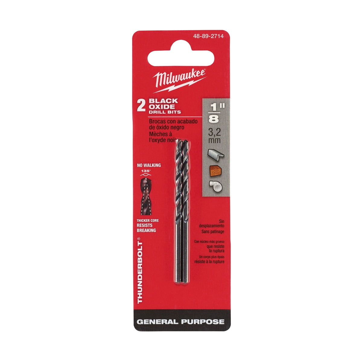 Broca Alta velocidad 1/8” 48-89-2714 Milwaukee