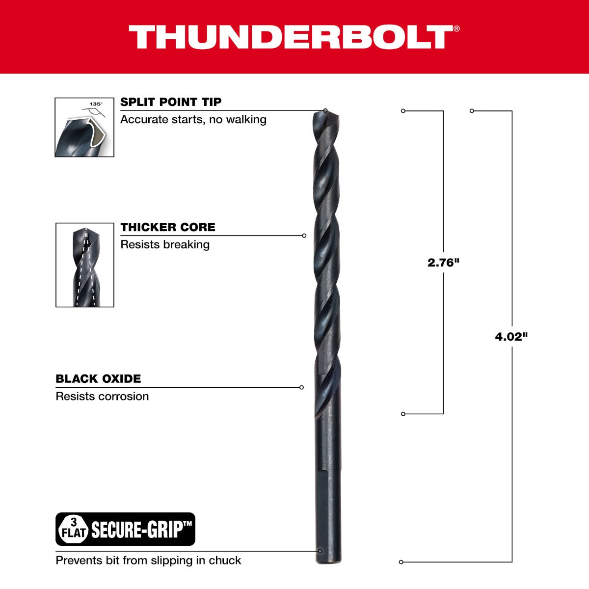 Broca Alta Velocidad 1/4” 48-89-2722 Milwaukee