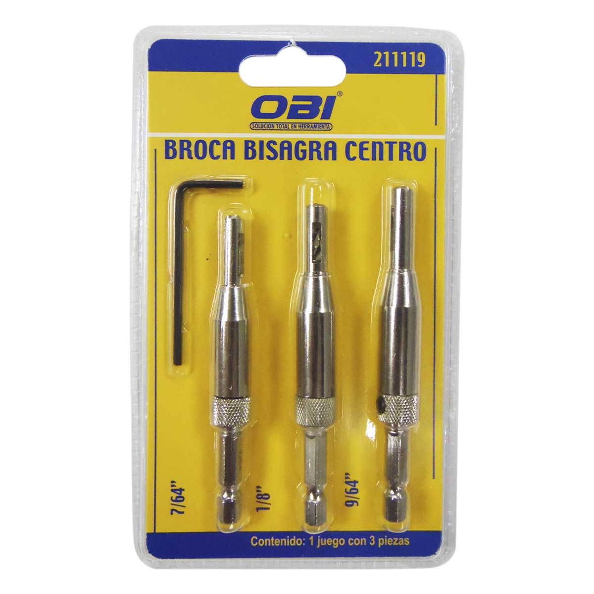 Juego de brocas para bisagra 3 Pz 211119 Metal OBI