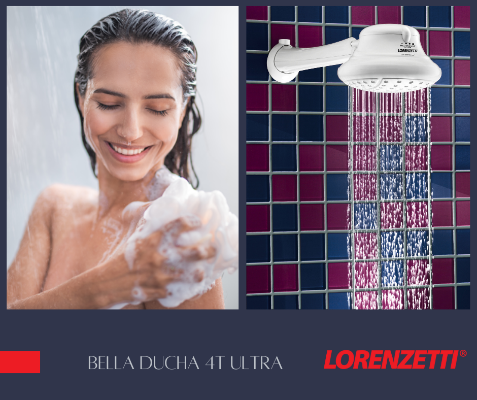 Regadera Bella Ducha 4T Ultra Azul Lorenzetti, 4 temperaturas.