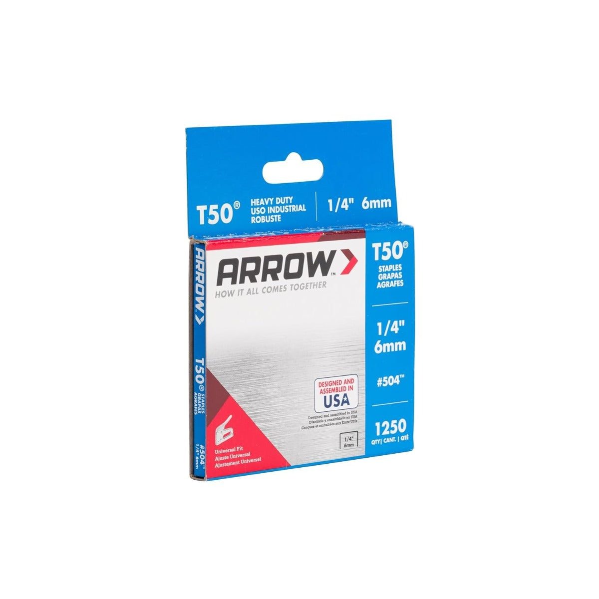 Grapas T50 1/4” #504 1250 Pzs Arrow