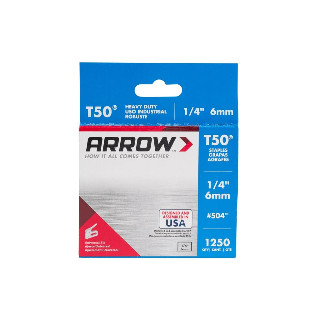 Grapas T50 1/4” #504 1250 Pzs Arrow
