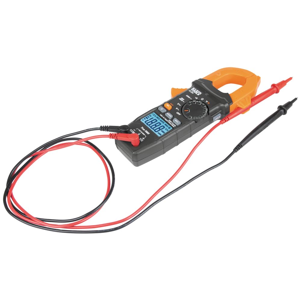 Multímetro digital de gancho de rango automático de 400 A CA con medidor de temperatura CL220VP Klein Tools