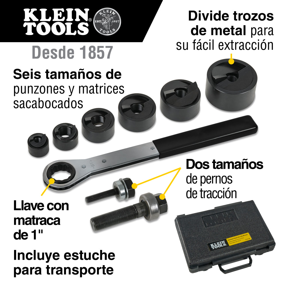 Juego de 6 Sacabocados KT de 0.50'' a 2'' en estuche 53732SEN Klein Tools