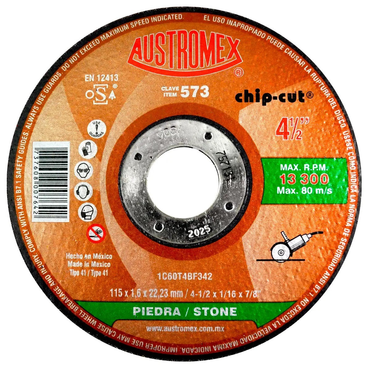 Disco Para Corte de Piedra 4-1/2” 573 Austromex